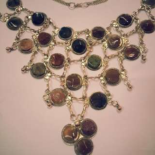 Handmade Silver Necklace Laced With Stones