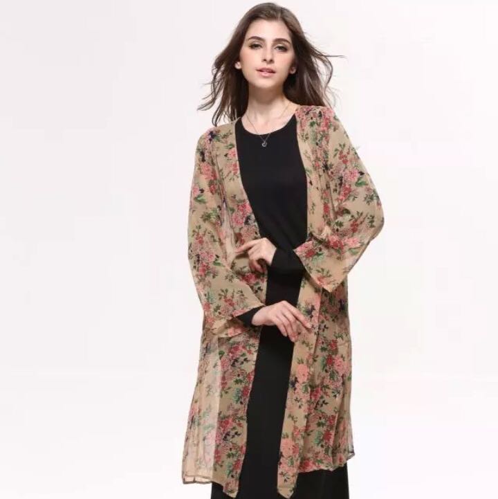 floral maxi cardigan