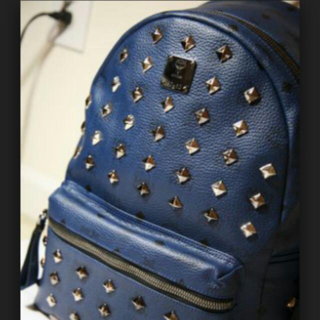 AUTHENTIC MCM navy blue backpack