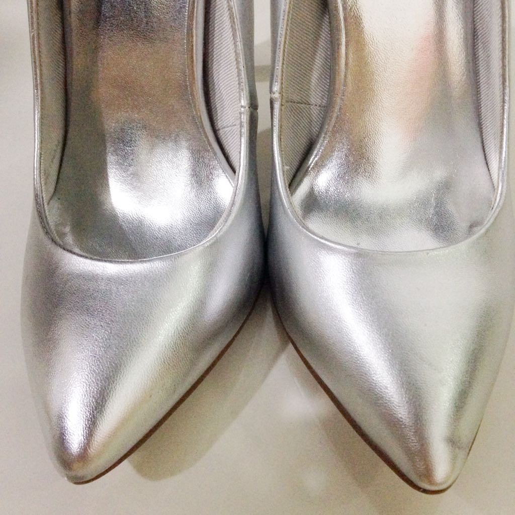 Topshop Matte Silver Heels
