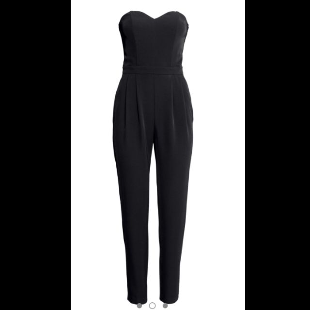 h&m black strapless jumpsuit