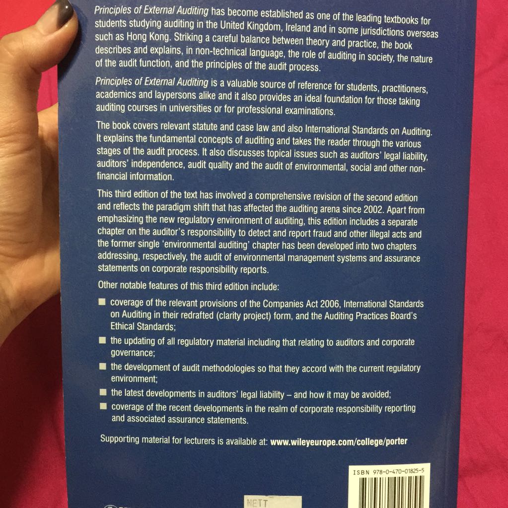 Principles Of External Auditing Third Edition Books Stationery Textbooks On Carousell