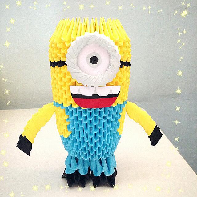 3d Origami Minion Design Craft On Carousell