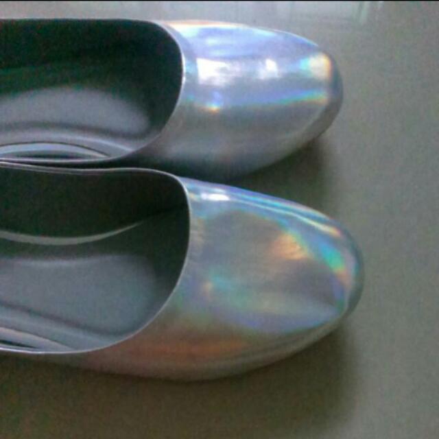 Holographic ballet flats hotsell