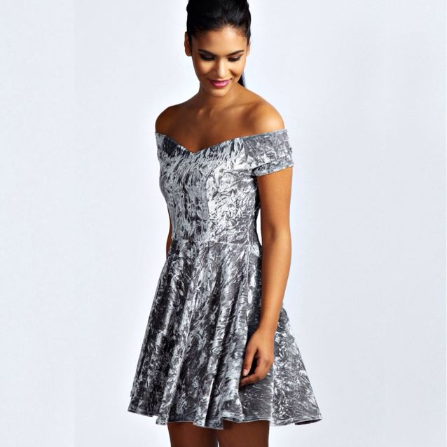 Crushed velvet shop swing dress