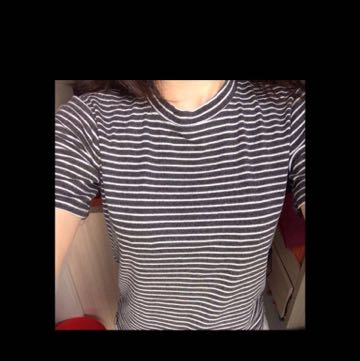 high neck striped shirt