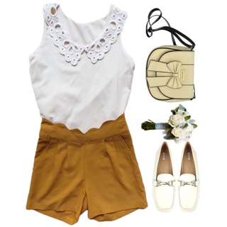 Mustard Scallop Shorts