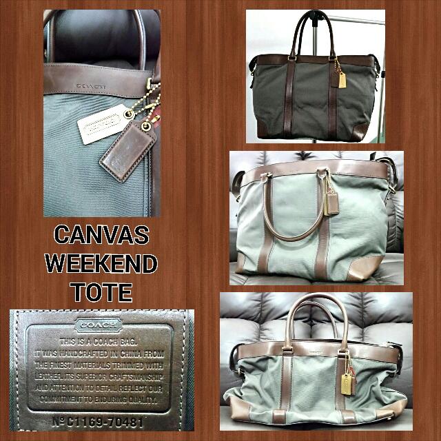 COACH BLEECKER LEGACY CANVAS WEEKEND TOTE NEW AUTHENTIC