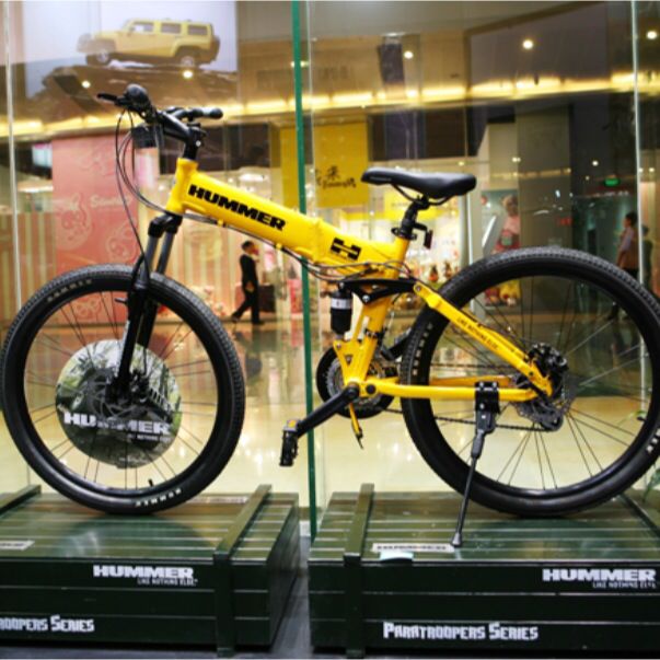 Original Hummer foldable mountain bike double suspension