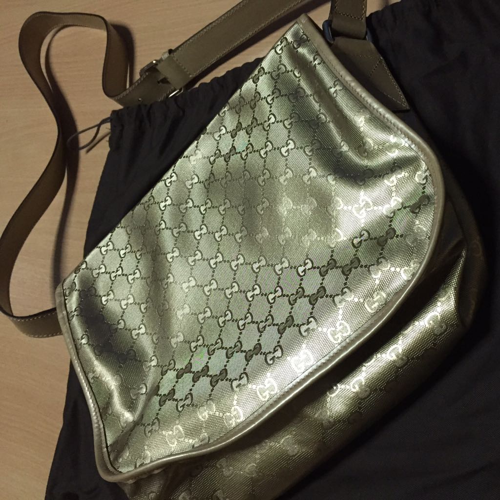 Gold messenger bag sale