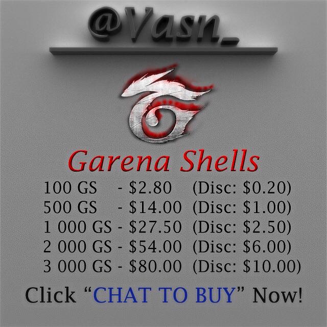 garena shells price