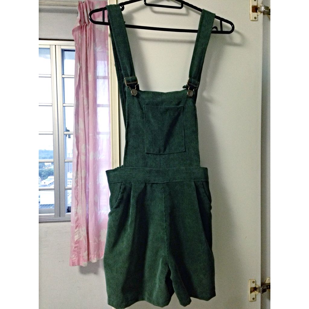dark green overalls