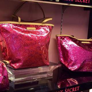 Vs Tote Bag Glitter Pink