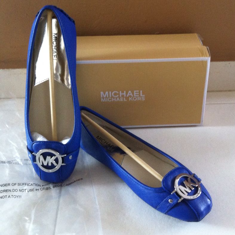 michael kors blue flat shoes