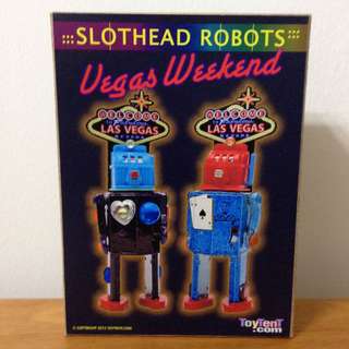 Wind Up Slot head Las Vegas Tin Robots