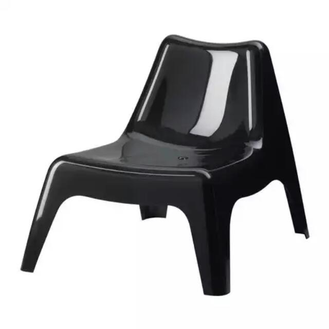 Ikea Vago Black Plastic Lounge Chair Furniture On Carousell