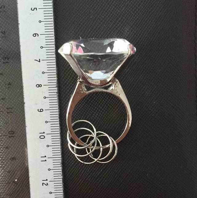Giant diamond cheap ring keychain