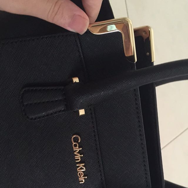 Calvin klein on my corner saffiano satchel new arrivals