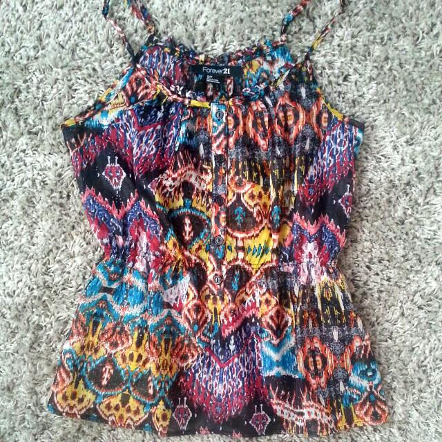 sheer printed top