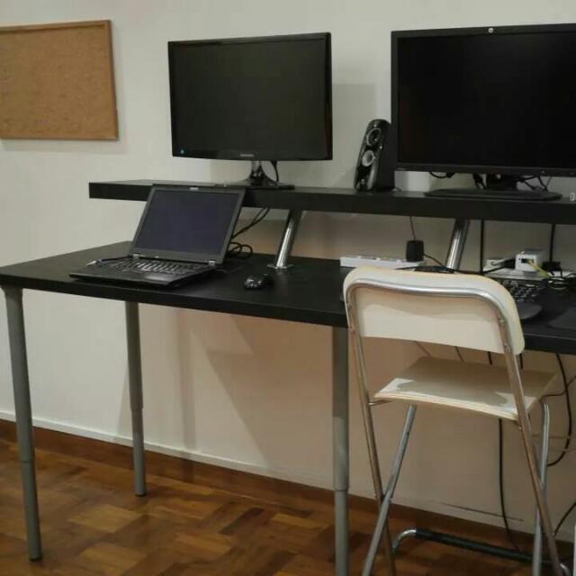 Rush Sale Wide Standing Desk Ikea Hack Furniture On Carousell