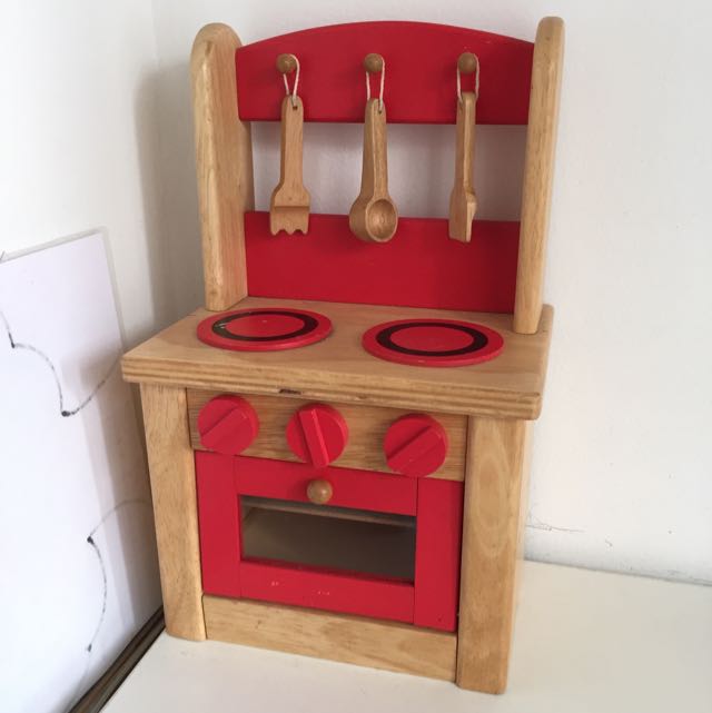 Toys For Kids Table Top Wooden Kitchen With Utensils Babies Kids On Carousell
