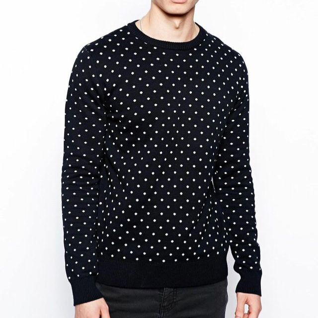 white polka dot sweater 