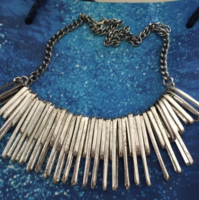 silver coloured statement necklaces