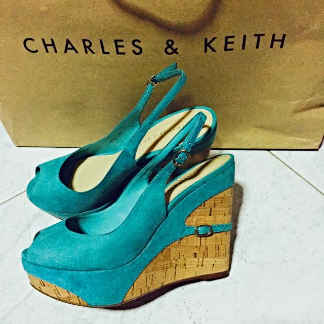 turquoise suede wedges