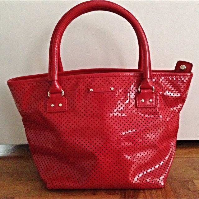 Kate Spade Red Patent Leather Handbag Luxury On Carou Photo
