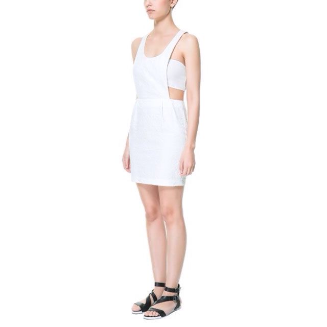 white jumper dress zara
