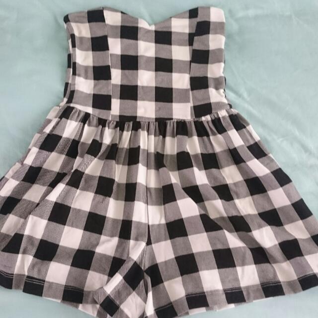 black and white checkered playsuit