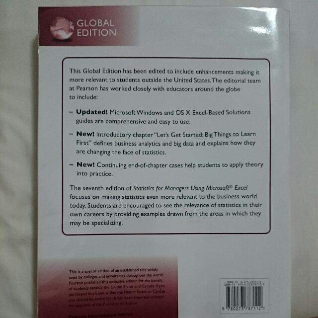 Statistics For Managers Using Microsoft Excel 7th Edition, Hobbies ...