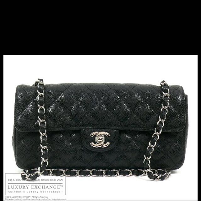 Chanel East West flap - Black Caviar, Luxury, Bags & Wallets on
