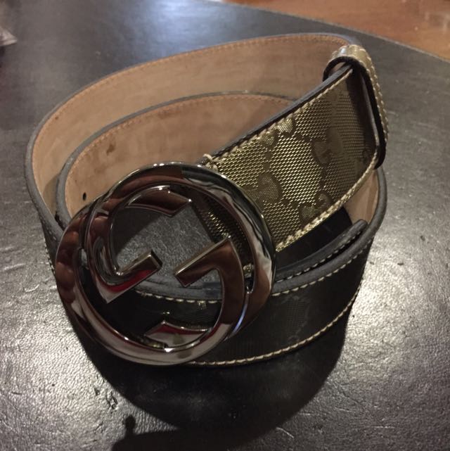 Pre owned Authentic Gucci Belt With Interlocking G Buckle