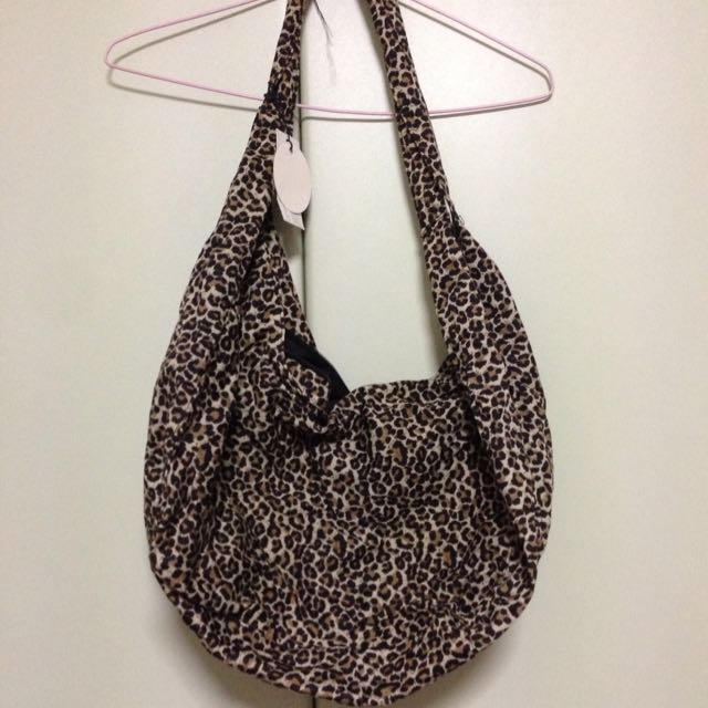 leopard print slouch bag