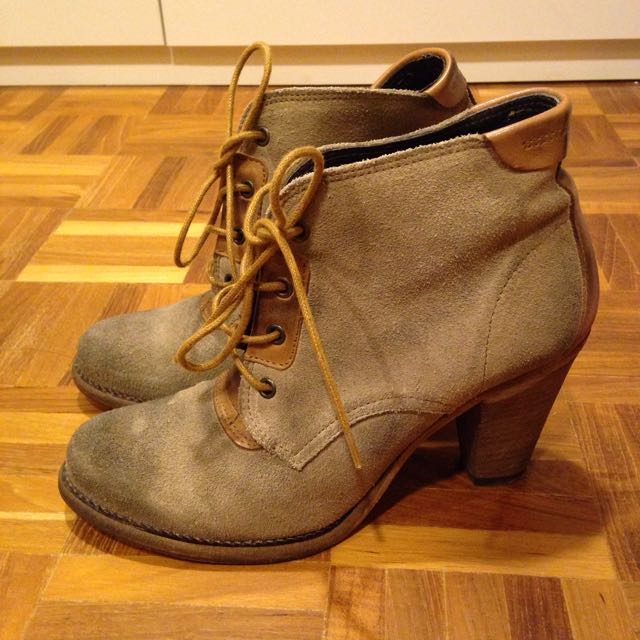 Hudson For Asos Leather Heeled Desert Boots
