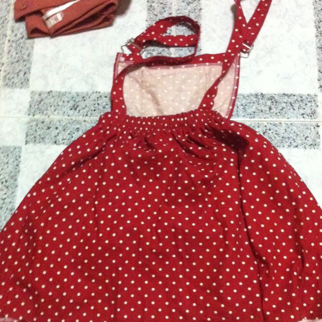 Red Polka Dots Skirt Jumper overalls