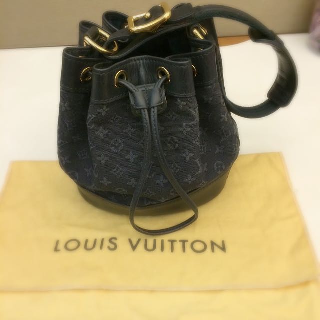 Louis Vuitton Blue Monogram Mini Lin Noelie Bag Drawstring BUCKET