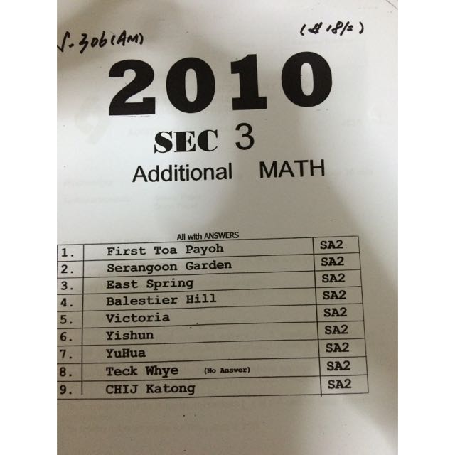 SEC3 AMATH EXAM PAPERS, Hobbies & Toys, Books & Magazines, Textbooks on ...