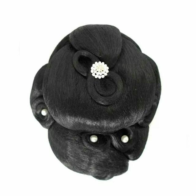Belecode Modern Hair Bun Wedding Bun Hair Extension Wig
