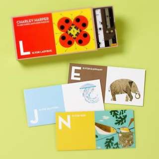 Charley harper flash cards 美國插畫家 字母卡 學習 英文 童書 藝術 繪本 教具 插圖 寶寶 當代藝術家Charley Harper 美麗的動物插畫 快閃字母卡 可當教具，更適合收藏
