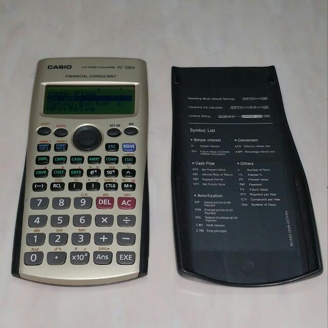 CASIO Financial Consultant Calculator (FC100V), Computers & Tech