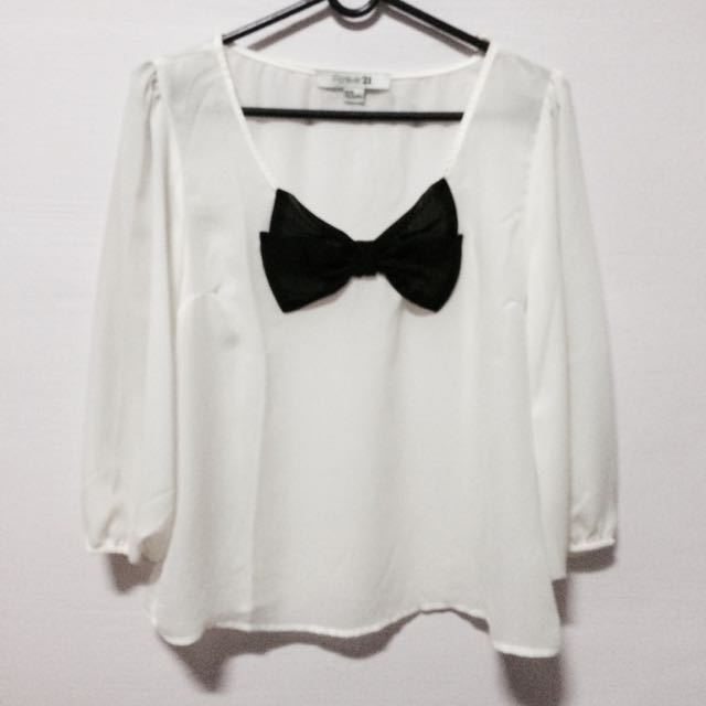 bow tie blouse forever 21