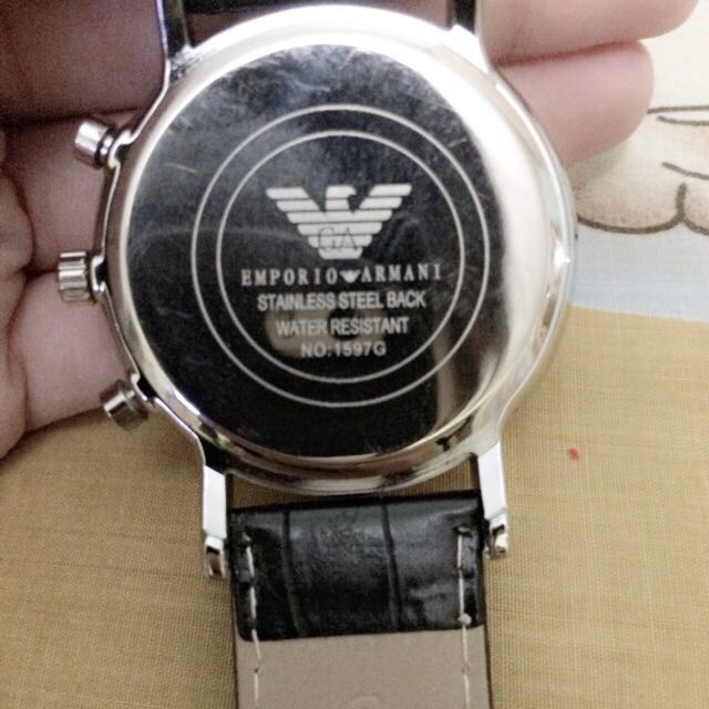 emporio armani watch stainless steel back