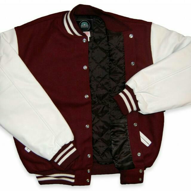 maroon varsity baseball jacket Women s Fashion Coats Jackets and Outerwear on Carousell