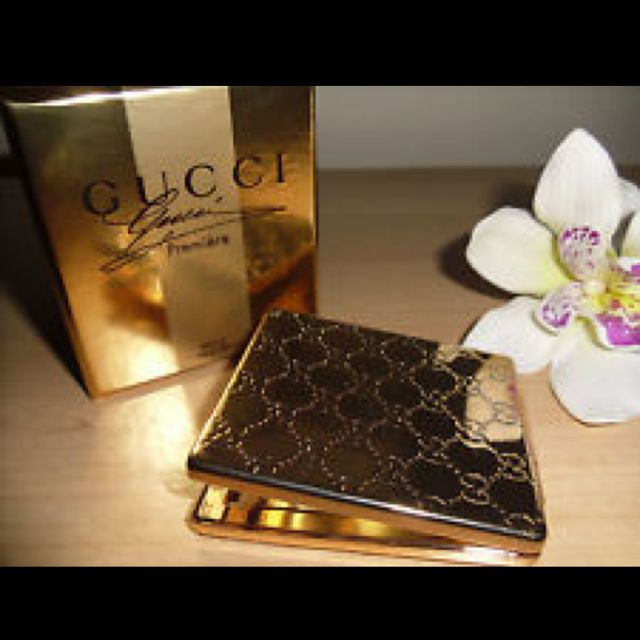 Gucci Compact Pocket Mirror with Monogram Embossed. Brand New In Box