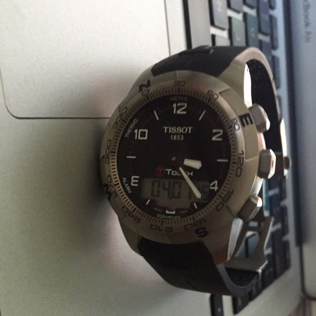 Tissot T Touch II Men s Quartz Black Dial Watch with Black Rubber Strap Item number T0474201705100 Mobile Phones Gadgets Wearables Smart Watches on Carousell