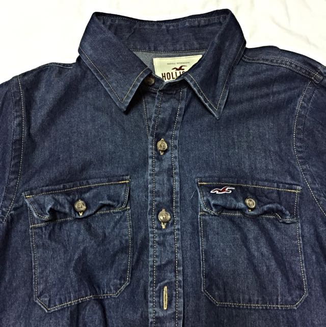 hollister denim shirt