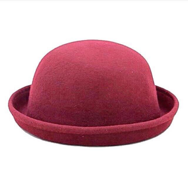 Red Bowler Hat, Women's Fashion on