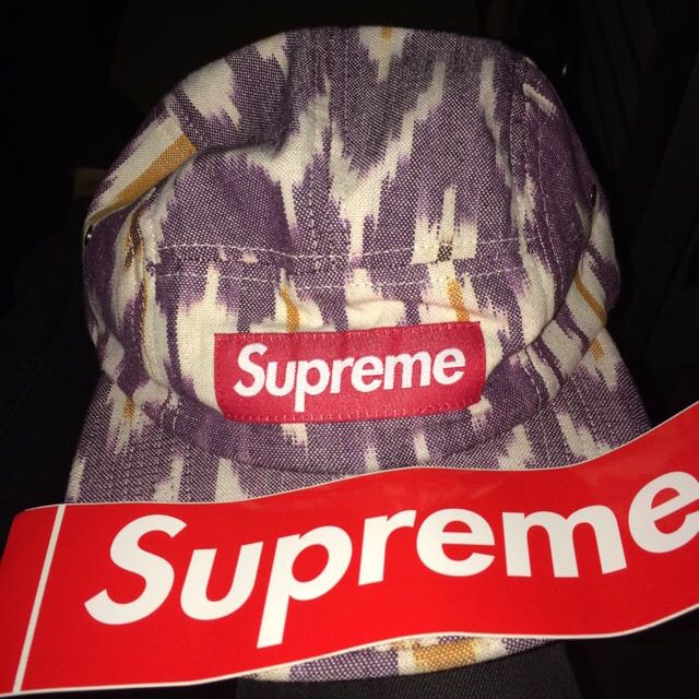 Supreme IKAT 5 Panel Camp Cap Men s Fashion Watches Accessories Caps Hats on Carousell